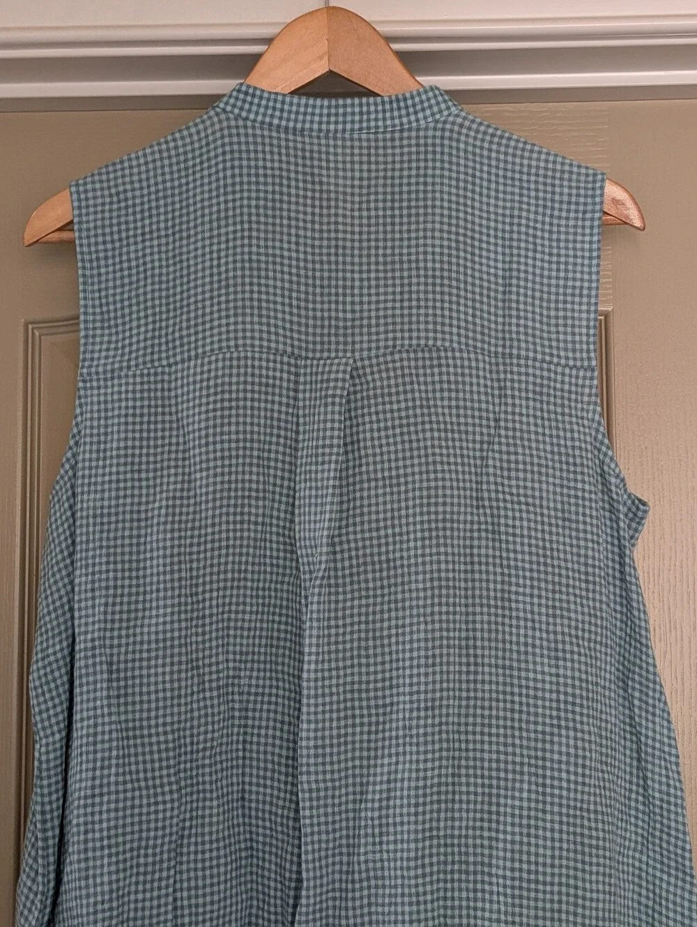 NWT Eileen Fisher Puckered Organic Linen Mandarin Collar Dress - L - Amal - Picture 5 of 12